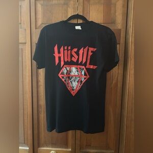 Men’s Punk/Grunge/Grungey Sz S Black Red Hustle Cotton Short-sleeve Graphic Tee